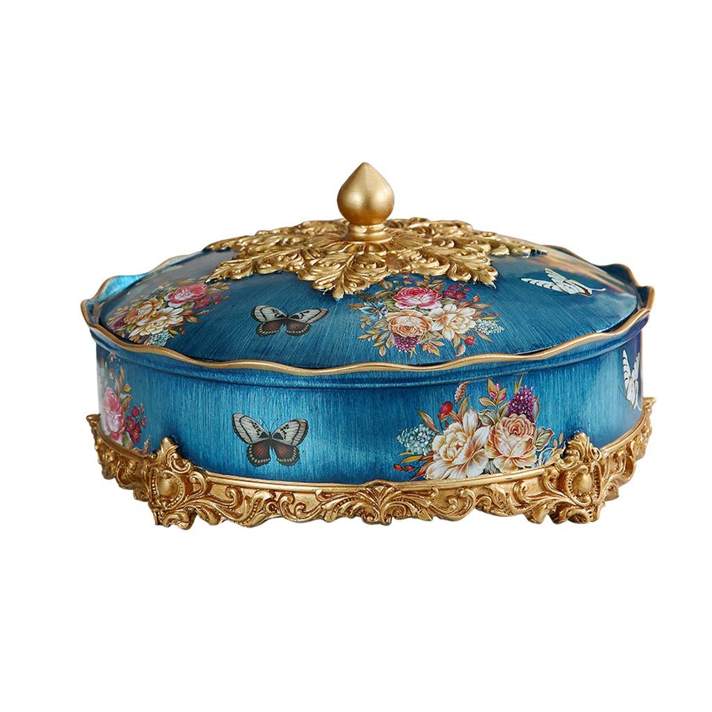 European Style Dried Fruit Tray with Lid - Creative Household Snack Organizer for Nuts, Seeds, Candy & Fruits | Perfect for Coffee Table, Living Room, Kitchen & Party Serving