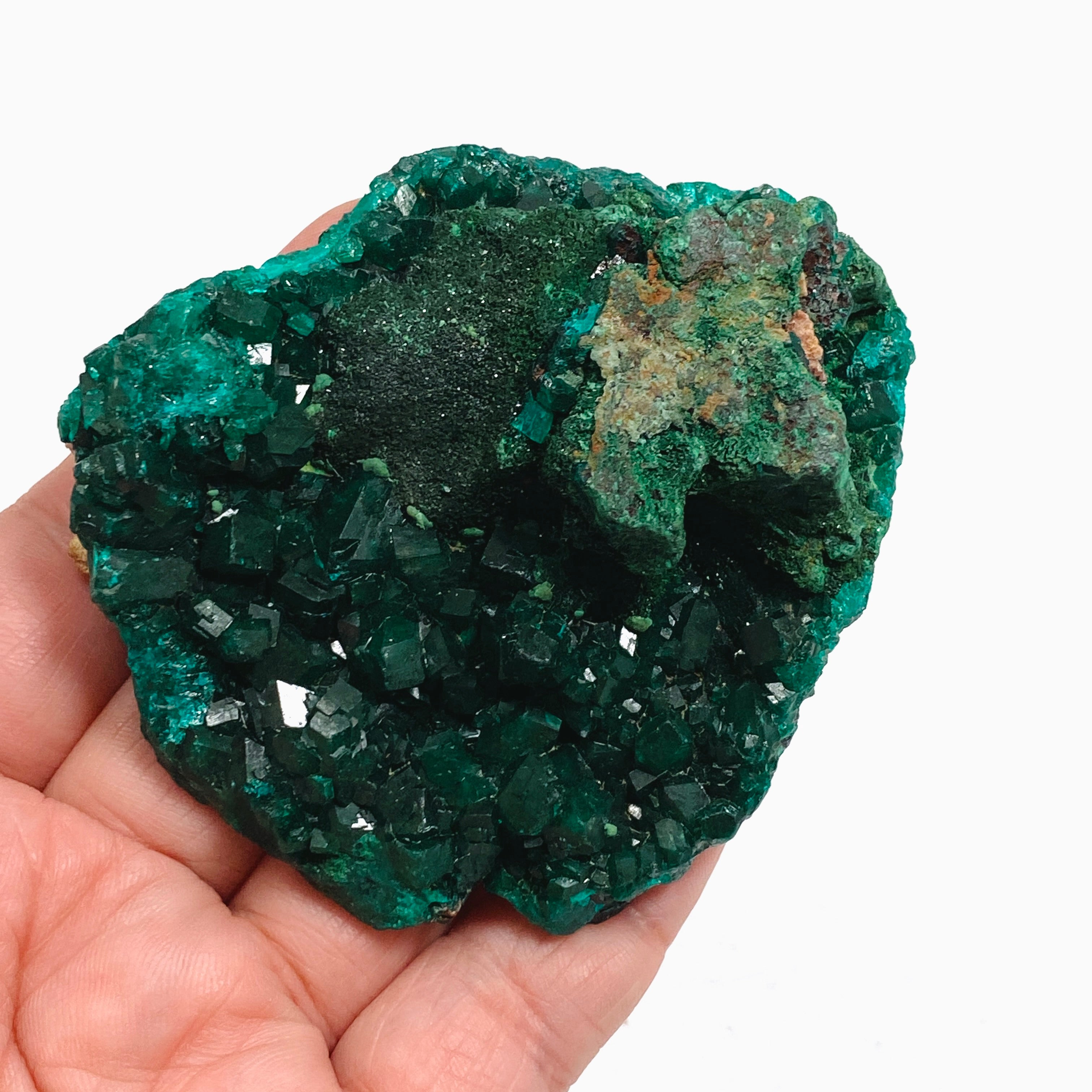Natural Dioptase and Malachite Crystal Specimen from Congo CR3743 - Rare Mineral Collection for Healing, Meditation & Home Decor
