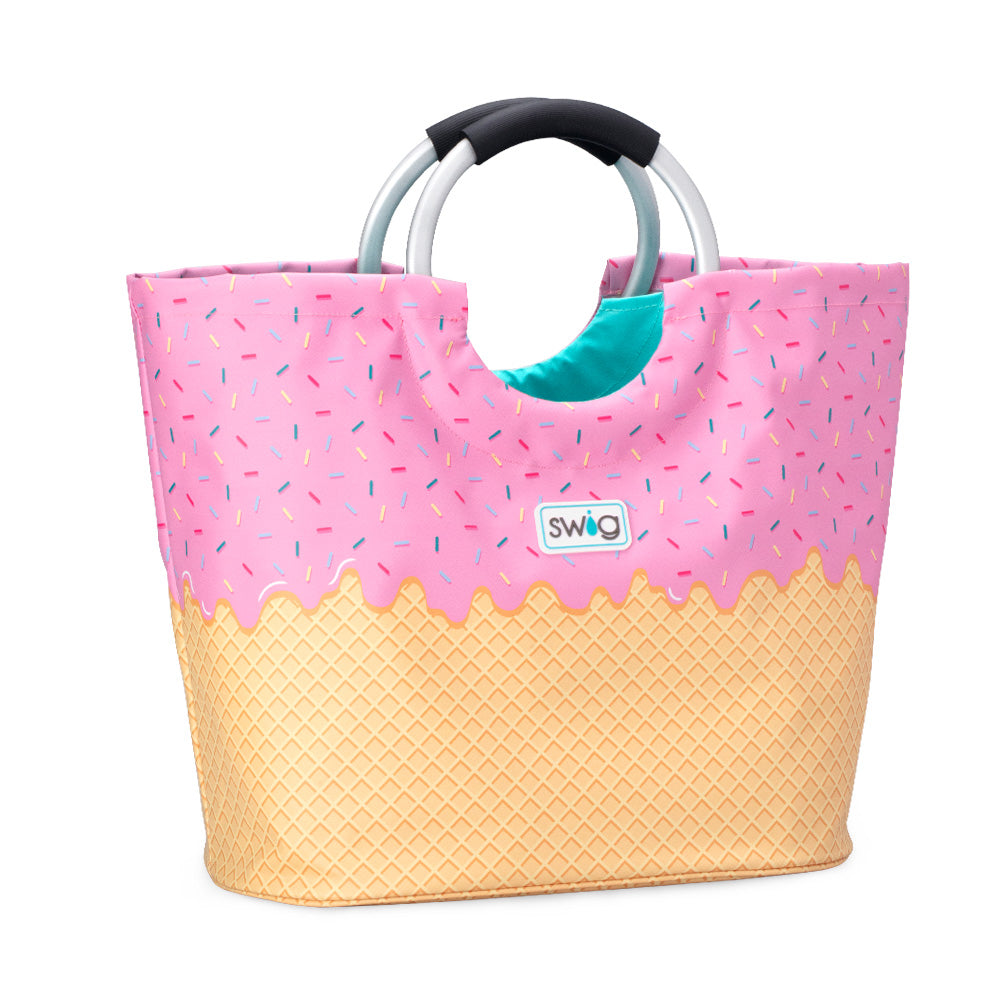 Loopi Tote Bag - Stylish Reusable Grocery Shopping Bag for Women, Eco-Friendly Cotton Canvas Carryall - Perfect for Beach, Market & Daily Use