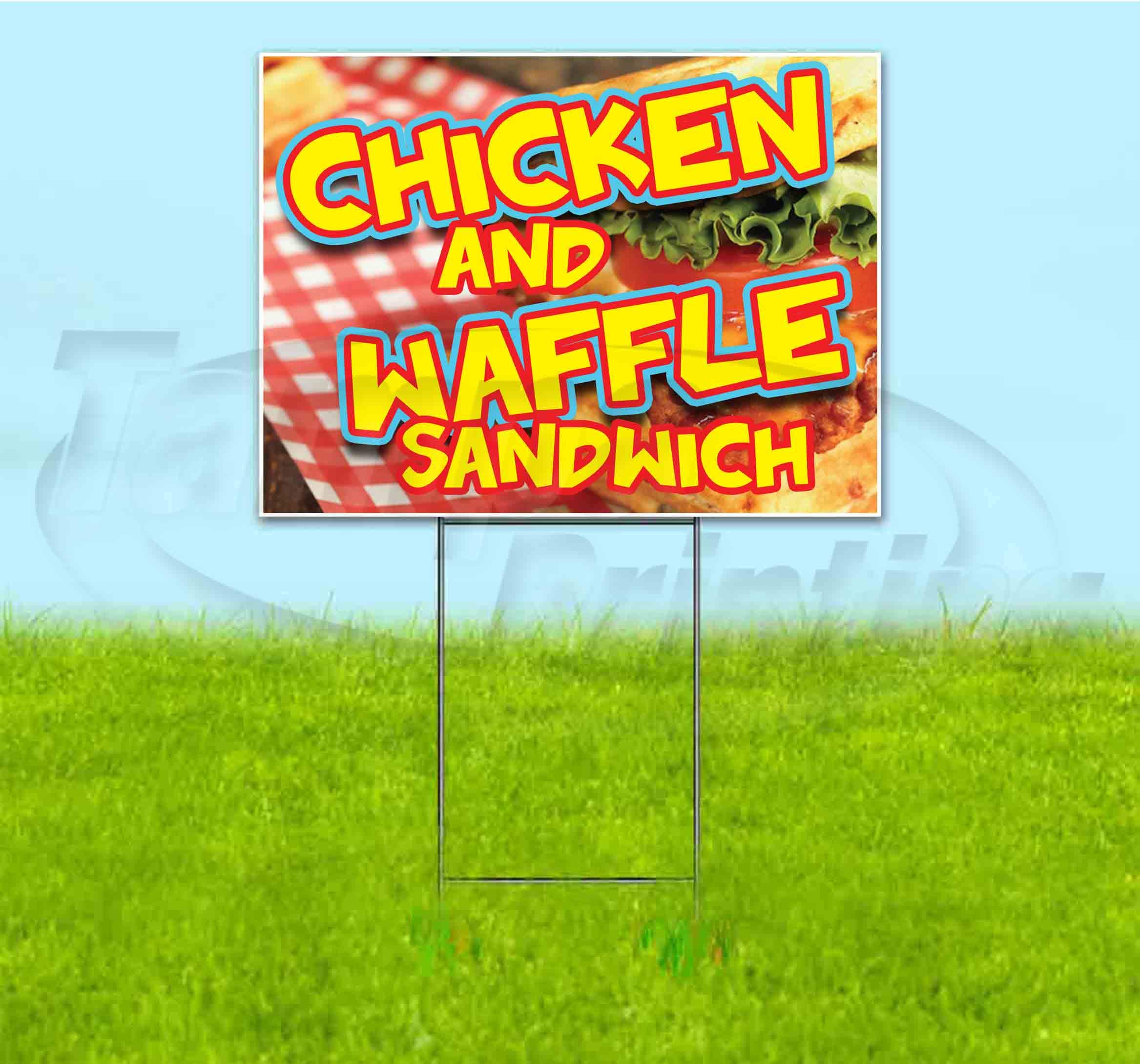 Chicken and Waffle Sandwich Yard Sign - 18