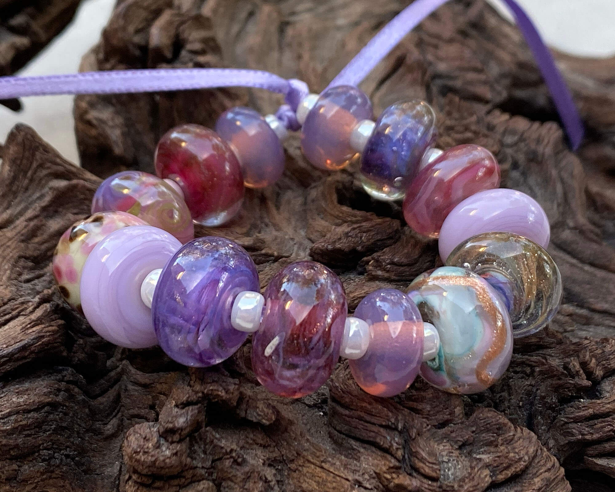 14mm Purple Orphan Lampwork Glass Beads for Jewelry Making - DIY Bracelets, Necklaces & Craft Projects