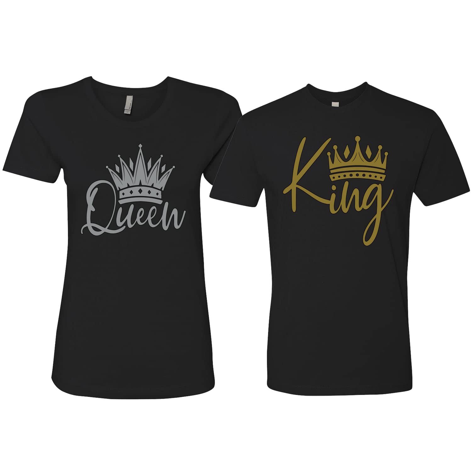 King & Queen Matching Couples T-Shirts - Valentine's Day Love Shirts for Him & Her - Perfect for Anniversaries, Date Nights & Romantic Getaways