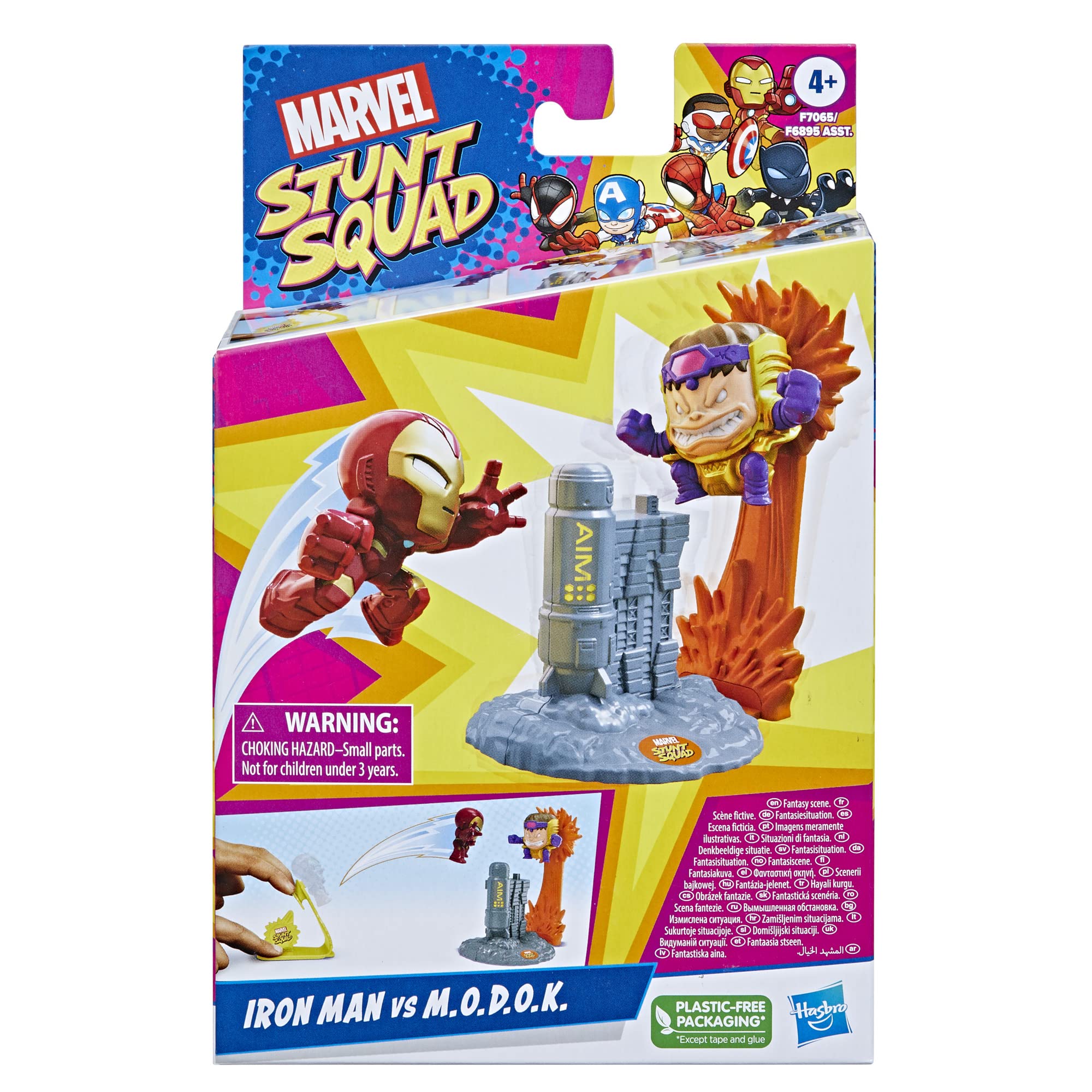 Marvel Stunt Squad Iron Man vs. M.O.D.O.K. Action Figure Playset - 1.5 Inch Superhero Toy for Kids Ages 4+ | Battle Scenes & Superhero Role Play | Perfect Gift for Birthday & Christmas