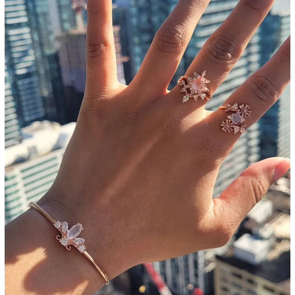 Melody Bangles Rose Gold Stackable Bracelets for Women - Elegant Musical Note Jewelry for Everyday Wear & Special Occasions
