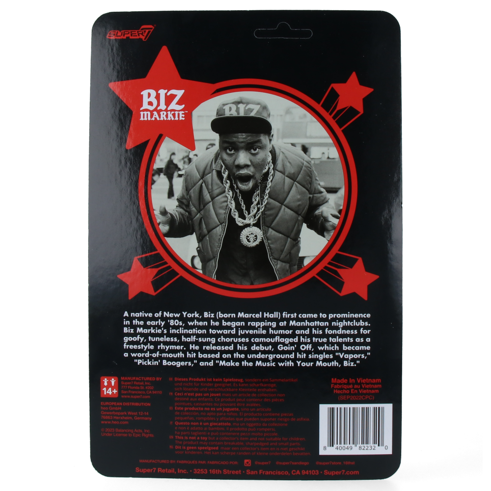 Biz Markie ReAction Figures (Wave 01) - Vintage Hip Hop Collectible Action Figure for Fans & Music Lovers - Perfect for Display, Gifts & Pop Culture Collections