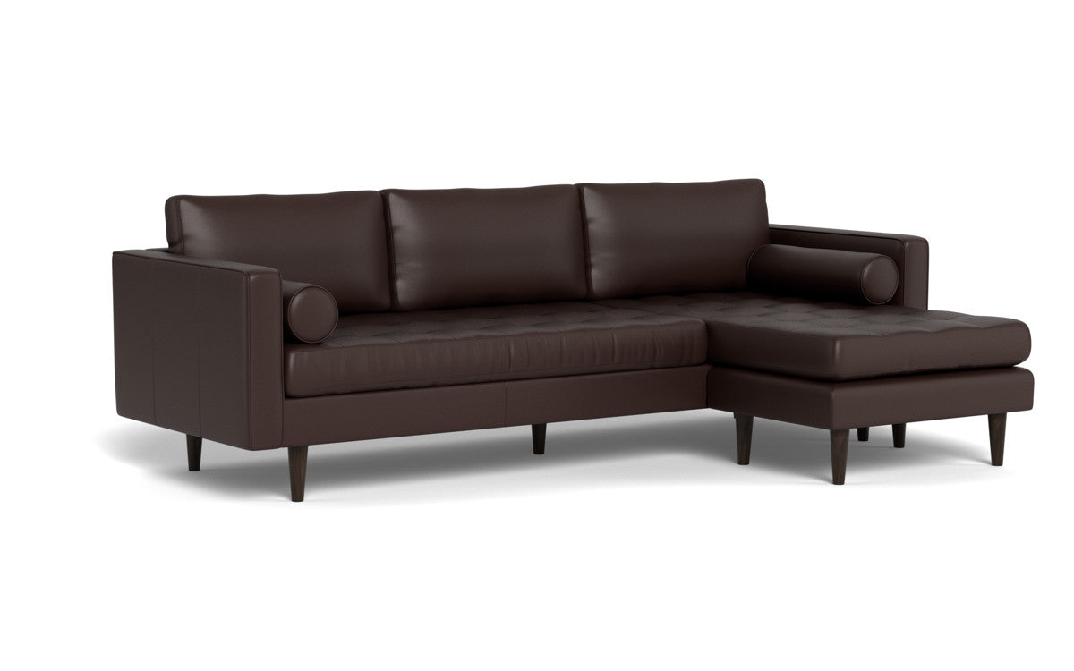 Reversible Leather Sofa Chaise Lounge - Ladybird 104 Genuine Leather Sectional Couch for Living Room, Bedroom & Home Theater Comfort