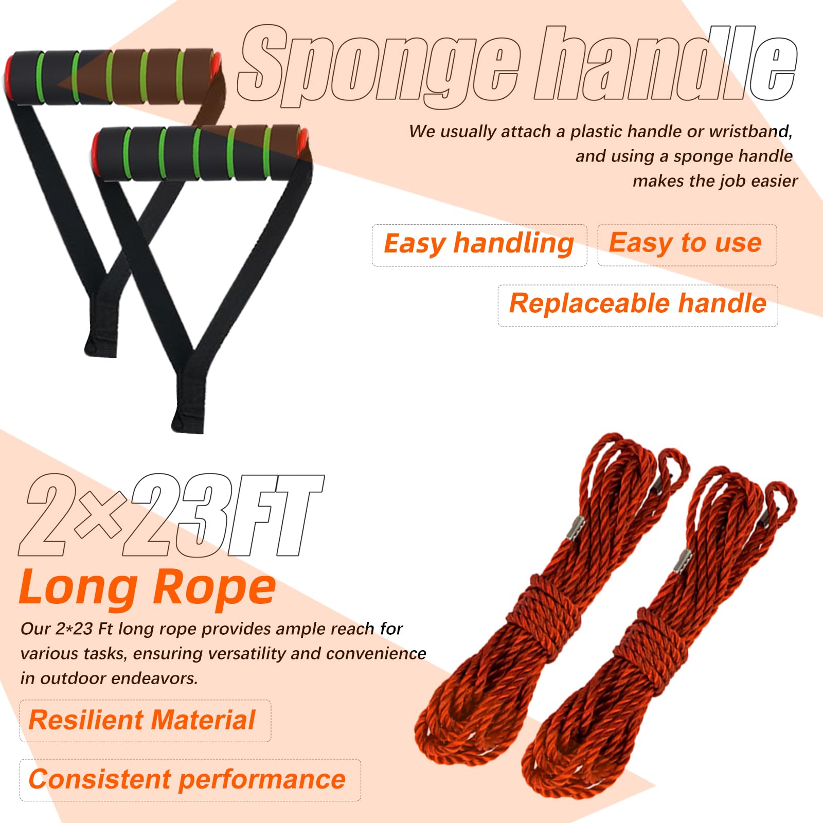 55 Inch Rope Chain Saw with 70 Sharp Teeth & 46 Feet Ropes Kit - Heavy Duty Tree Limb Cutter, Portable Pocket Chainsaw for Camping, Hiking, and Emergency Survival