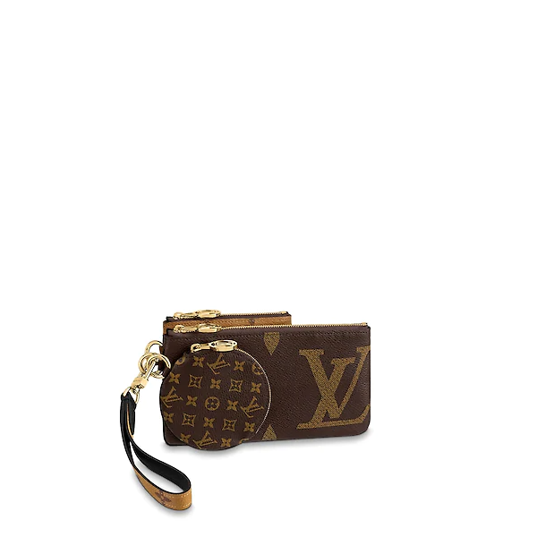Louis Vuitton Trio Pouch Set - Genuine Leather Multi-Purpose Organizer for Wallet, Keys & Cosmetics | Perfect for Travel, Work & Everyday Use
