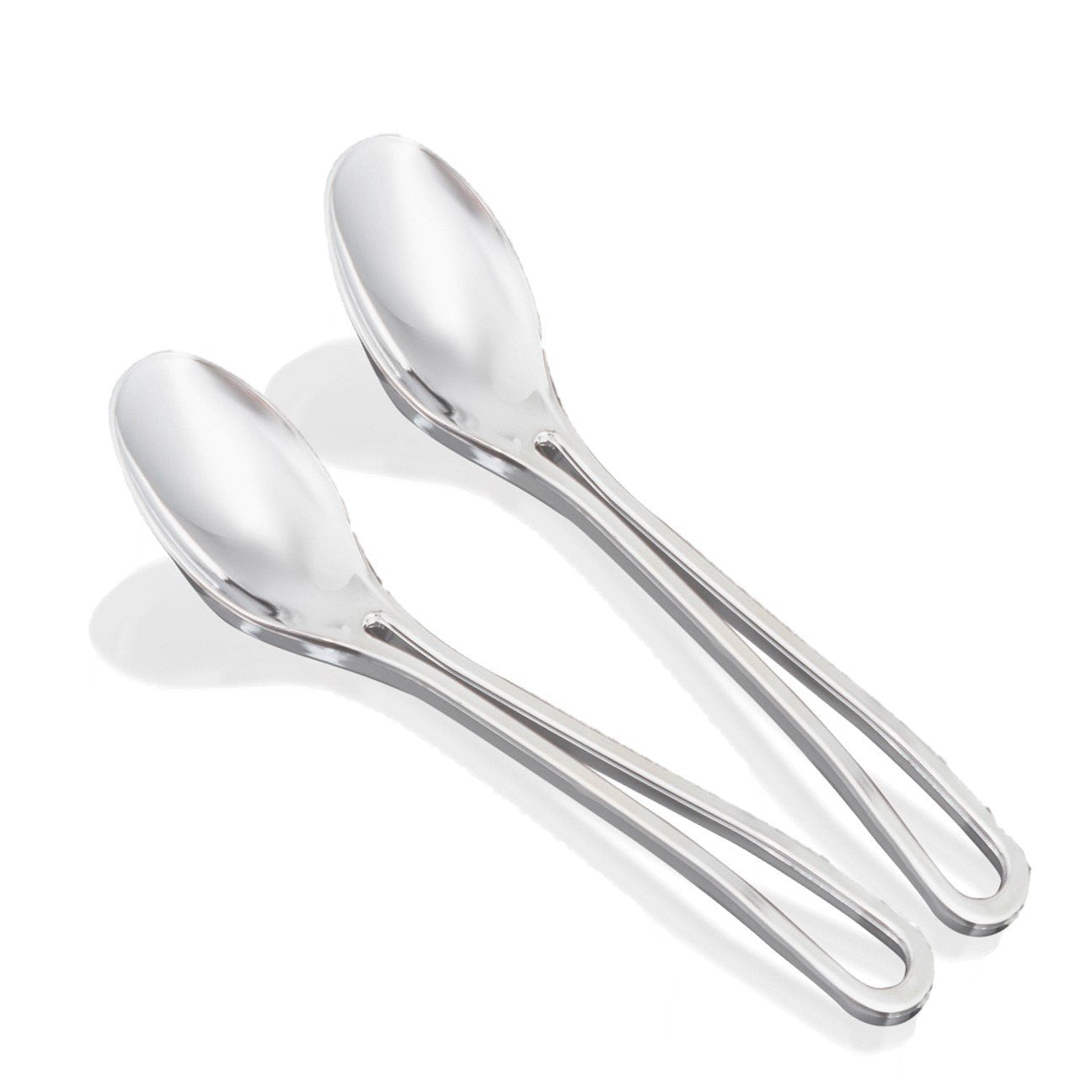 Disposable Shiny Metallic Silver Flatware Set - Elegant Modern Cutlery for Parties, Weddings & Special Events - Perfect for Catering, Picnics & Home Entertaining