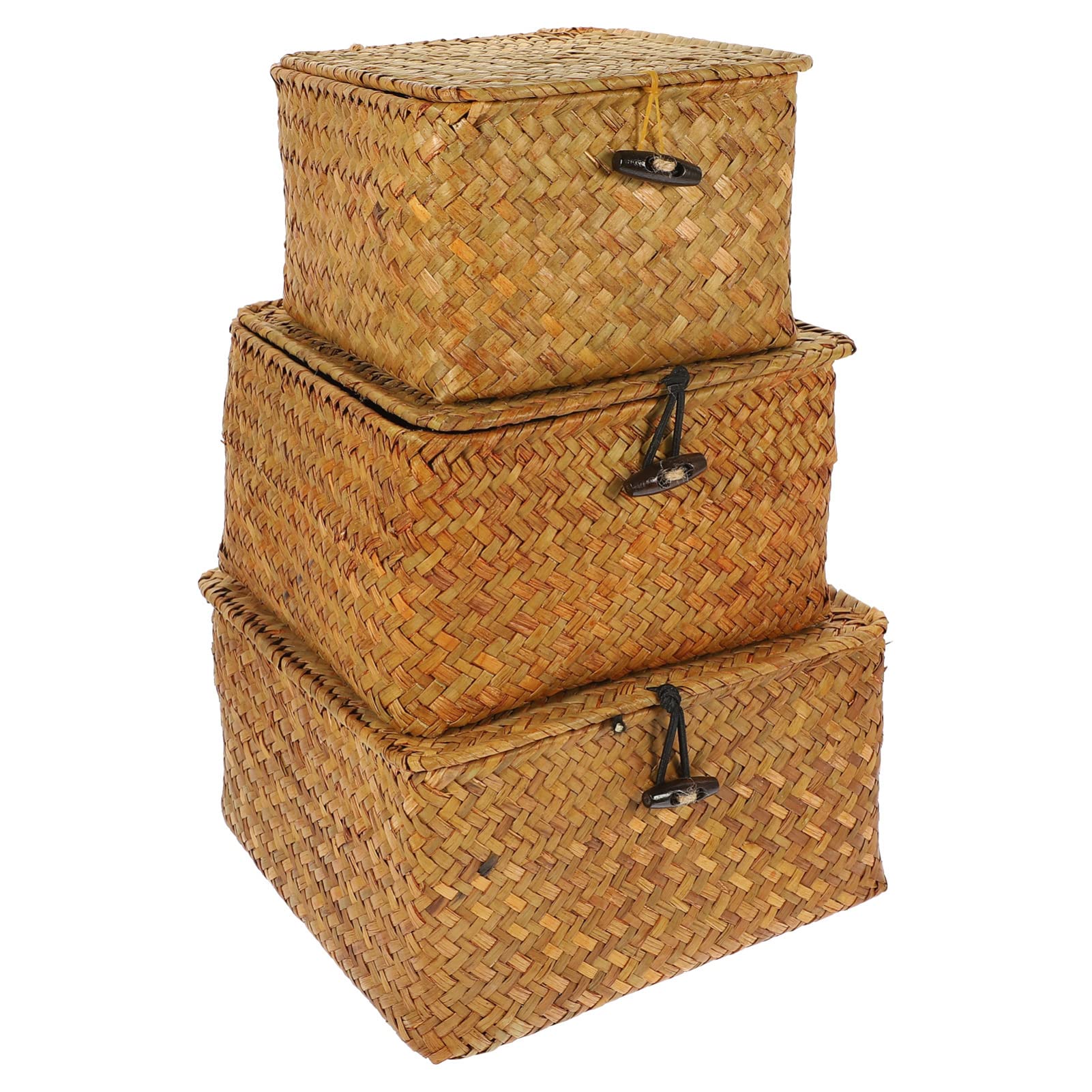 Zerodeko Rattan Storage Basket with Lid - Shelf Organizer for Bread, Cosmetics & Home Decor