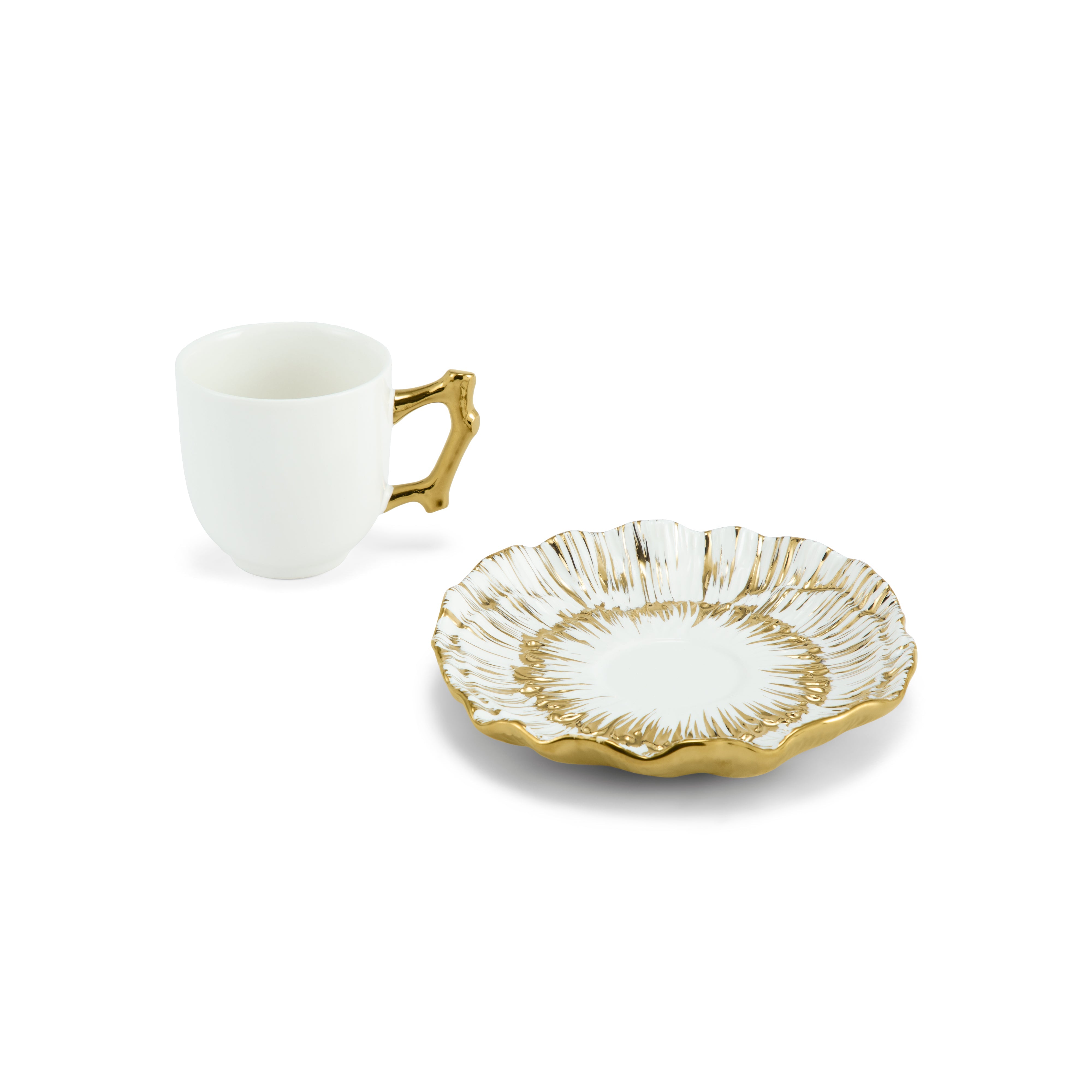 Anemone Demitasse Set - Elegant Floral Espresso Cups and Saucers for Coffee Lovers | Perfect for Home, Cafe & Gift Giving