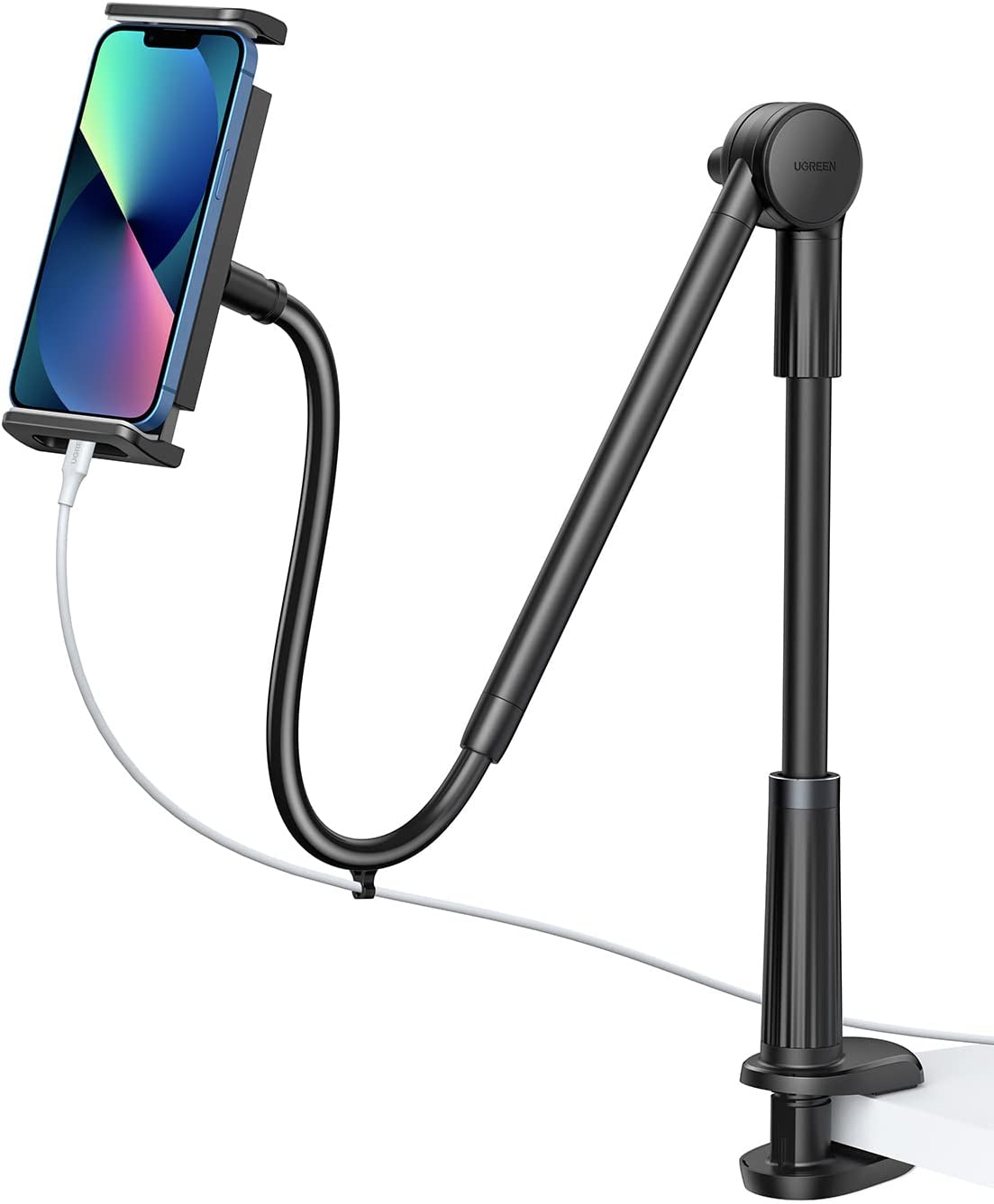 UGREEN Adjustable Gooseneck Tablet Stand Holder for iPad Pro/Air/Mini - Sturdy & Flexible Mount for Desk, Bed, Couch - Perfect for Reading, Watching Videos & Video Calls