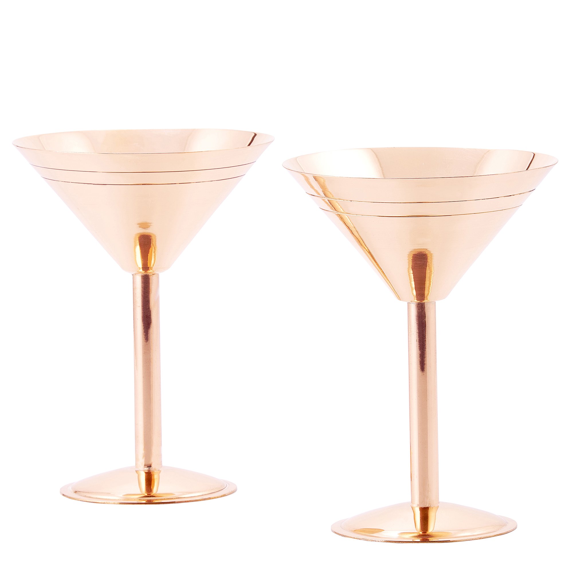 Premium Old Dutch Solid Copper Martini Glasses Set of 2 - Elegant Cocktail Cups for Home Bar, Wedding Gifts & Luxury Entertaining