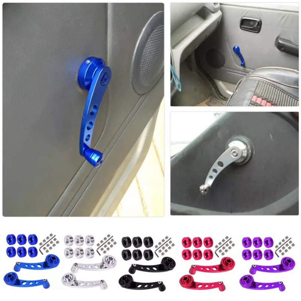Universal Black Car Window Crank Handle - 1 Pair for Trucks & Wagons - Easy Replacement