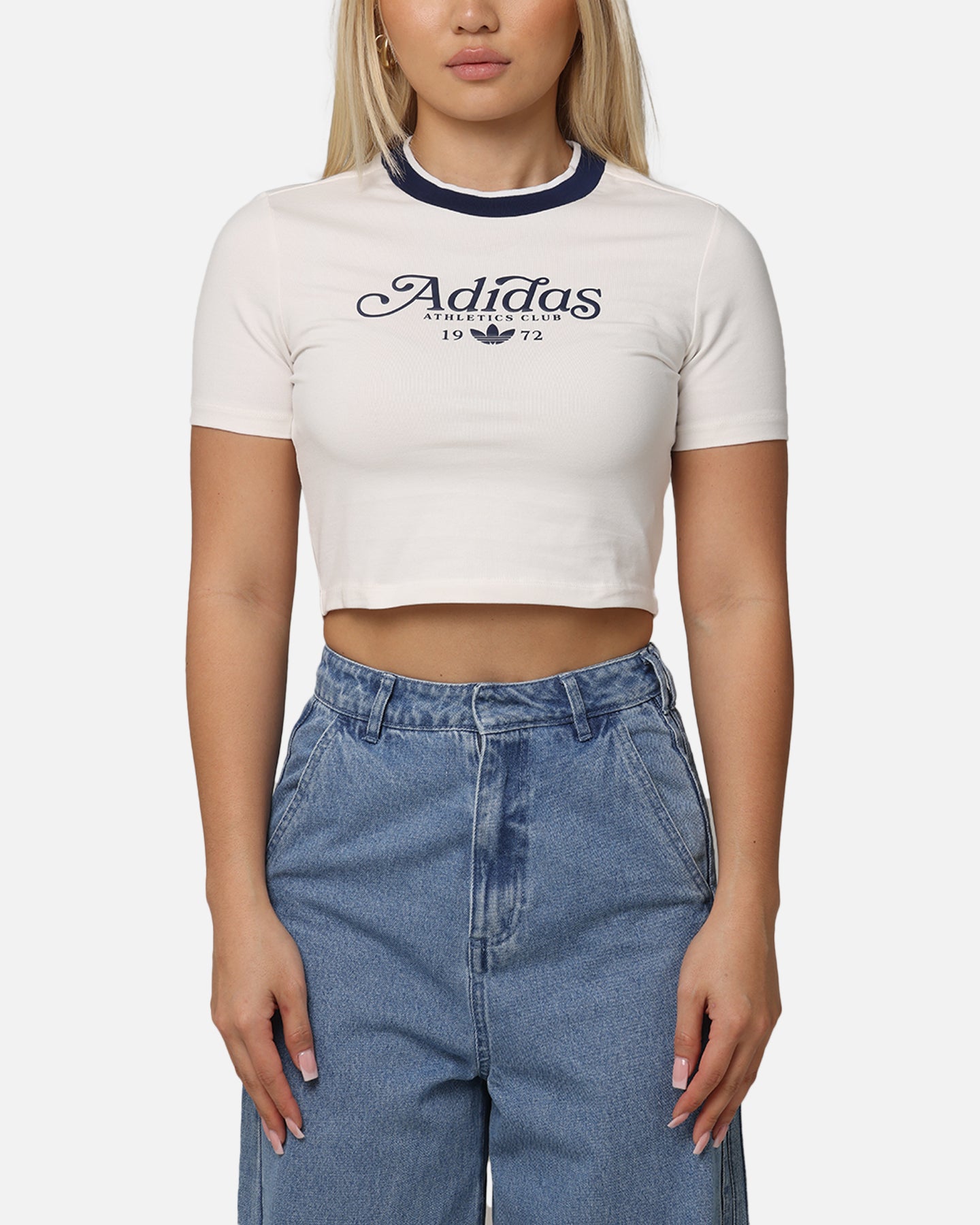 Adidas Women's Graphic Baby T-Shirt - Soft Cotton Casual Tee for Everyday Wear | Perfect for Gym, Running & Street Style | Cloud White