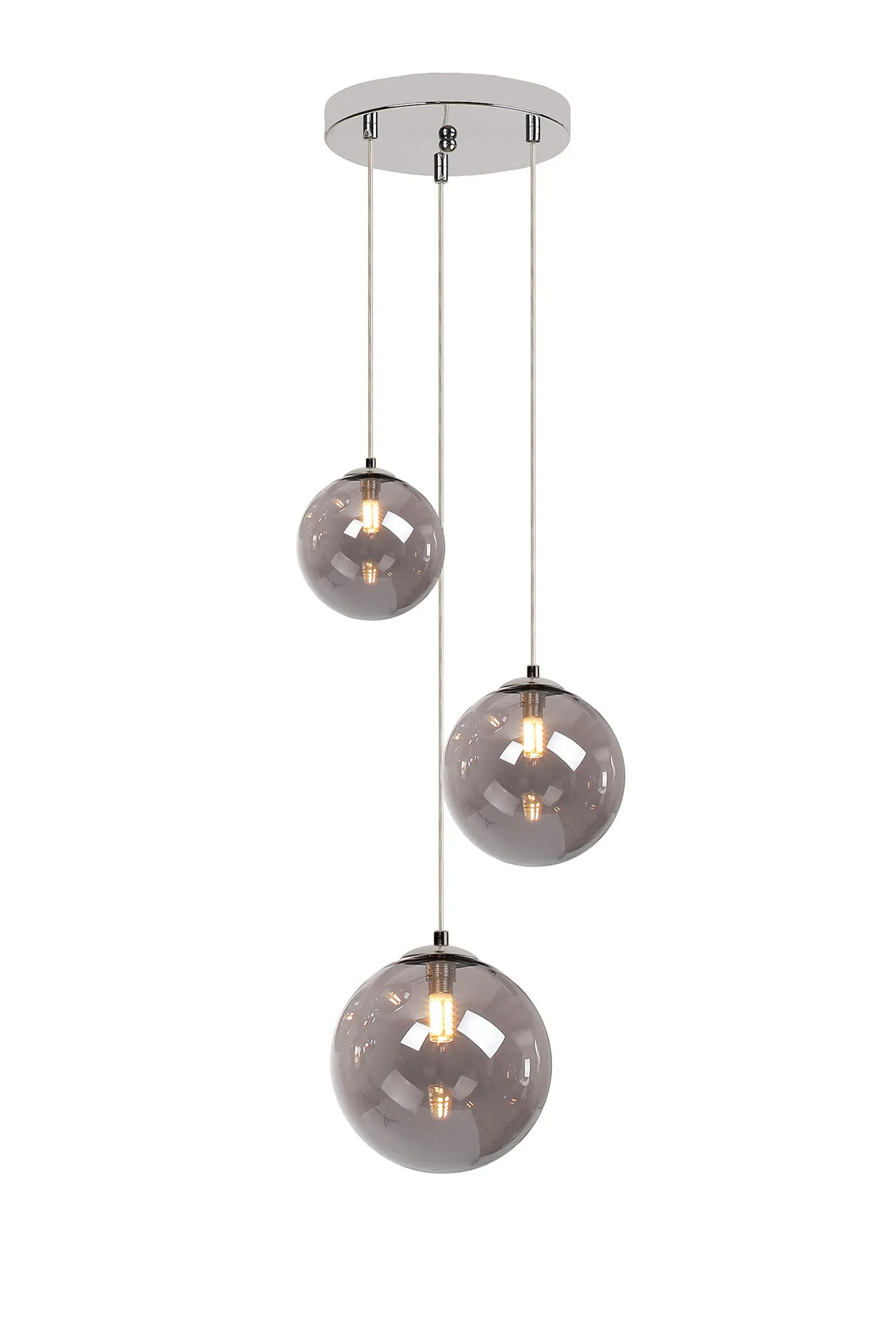 Austin 31cm Round Glass Pendant Light Fixture with 3 G9 Bulb Sockets - Perfect for Kitchen Island, Dining Room, and Modern Home Lighting