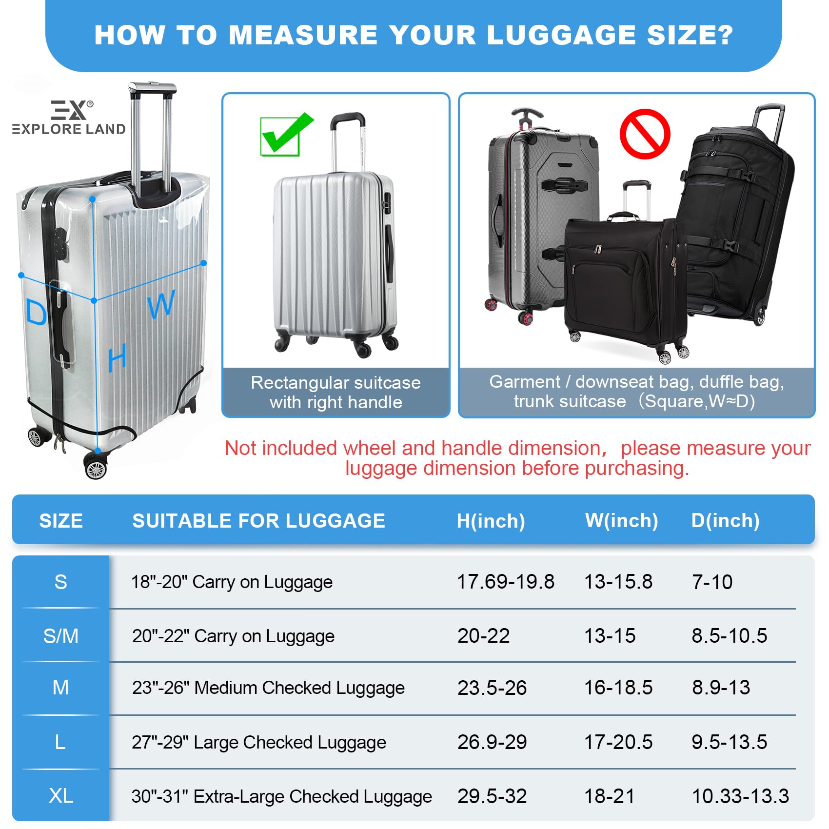 Durable 27-29 Inch Luggage Cover - Waterproof PVC Suitcase Protector for Travel & Airplane | Perfect for International Flights, Business Trips & Vacation Packing