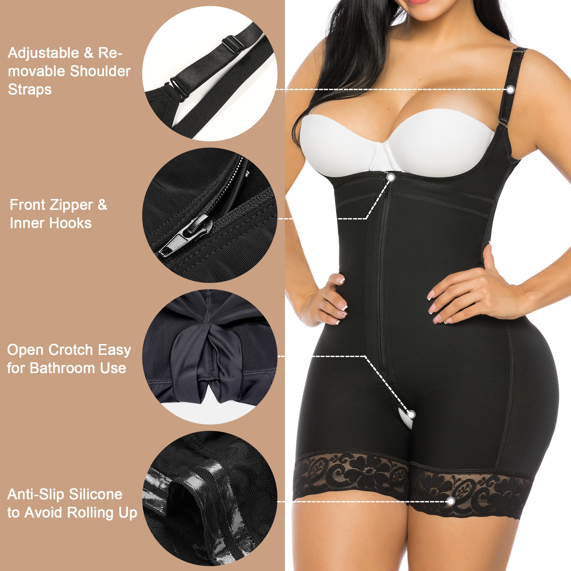 YIANNA Colombian Shapewear for Women - Postpartum Tummy Control Bodysuit with Butt Lifting Effect | Perfect for Post-Surgery Recovery, Everyday Wear & Special Occasions