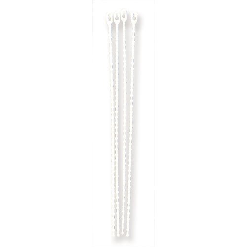 Brady 81761 7-Inch Plastic White Reusable Beaded Cable Ties - 4 Packs of 100 pcs (400 Count) for Organizing Wires, Cables & DIY Projects