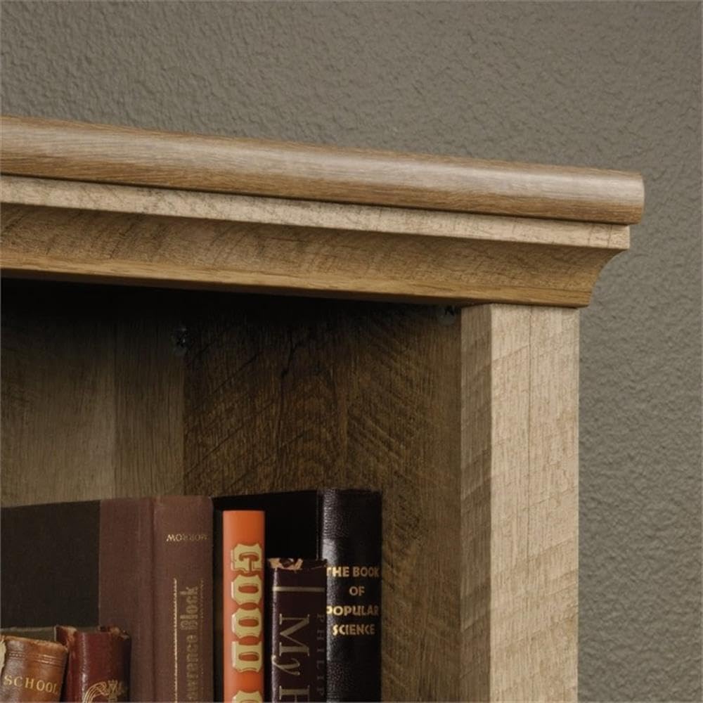 Pemberly Row 5 Shelf Bookcase in Craftsman Oak - Solid Wood Book Shelf for Living Room, Office & Study - Perfect for Home Library, Book Storage & Display Organizer