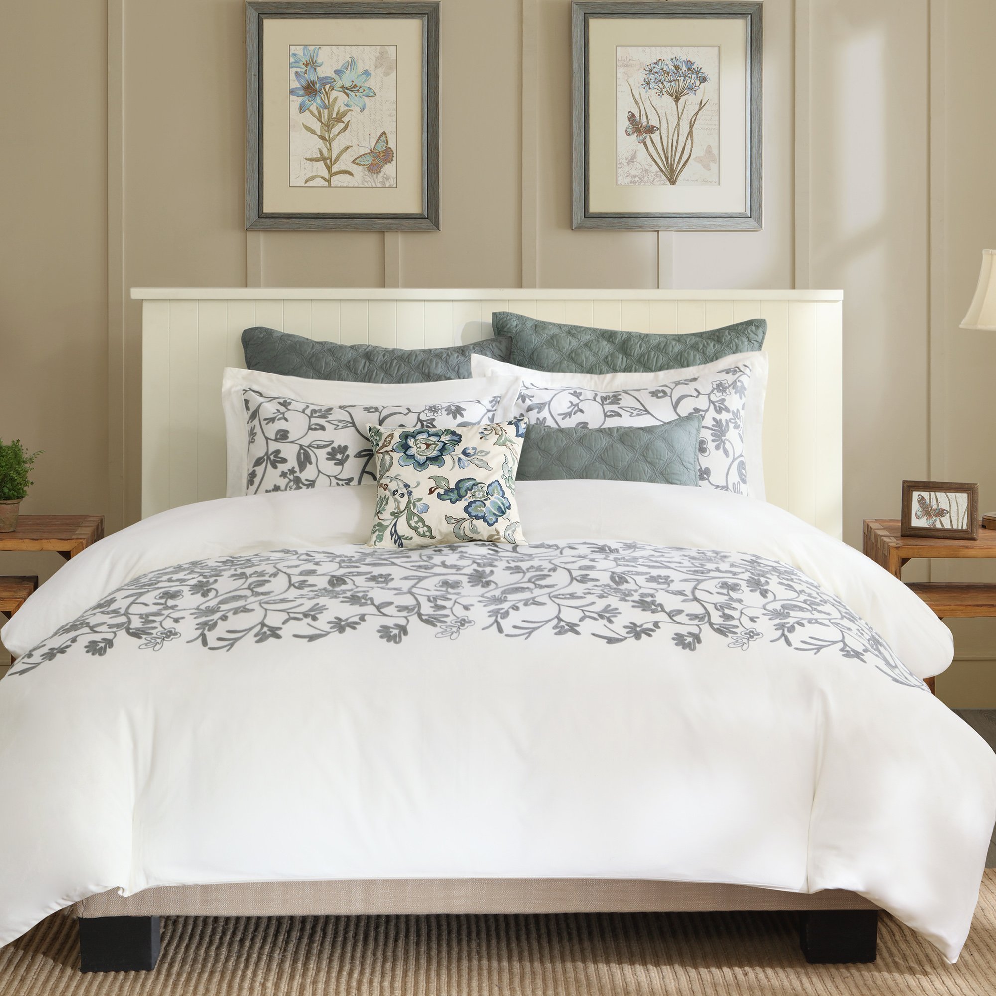 Harbor House Luciana Duvet Cover Set - Twin Size, Turtle Dove Color - Soft & Breathable Bedding for Cozy Sleep - Perfect for Guest Rooms, Dorms & Kids' Bedrooms