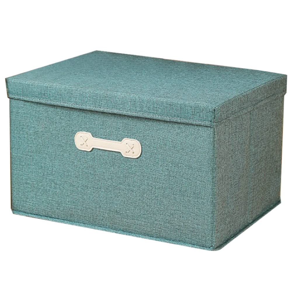 2 Pack Large Foldable Fabric Storage Bins with Lids - Closet Organizer Cube Baskets for Clothes, Bedroom, Nursery & Office (Green) | Space-Saving Home Organization Solution