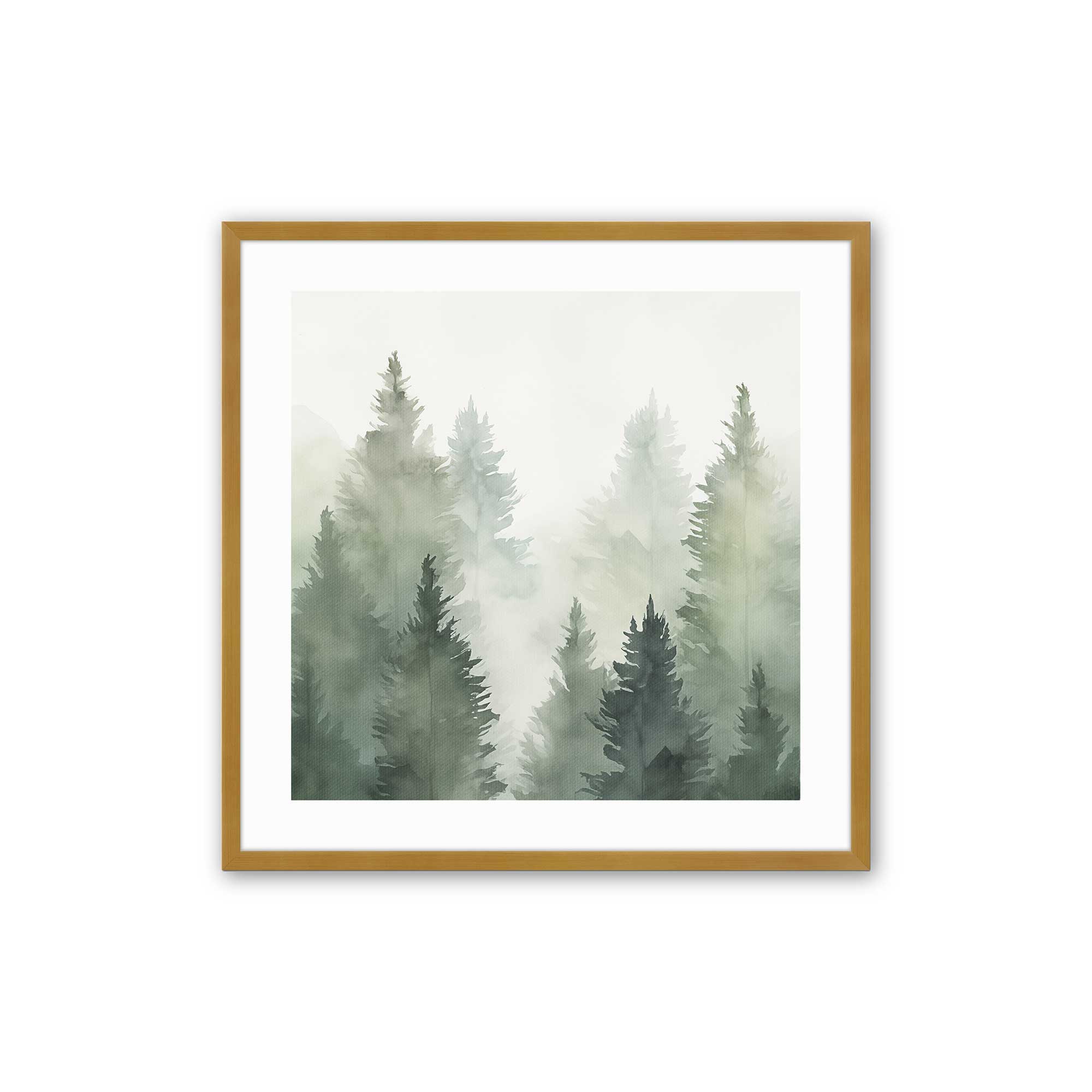 Green Haze Woodland III Print - Nature Inspired Wall Art for Home & Office Decor | Perfect for Living Room, Bedroom or Workspace