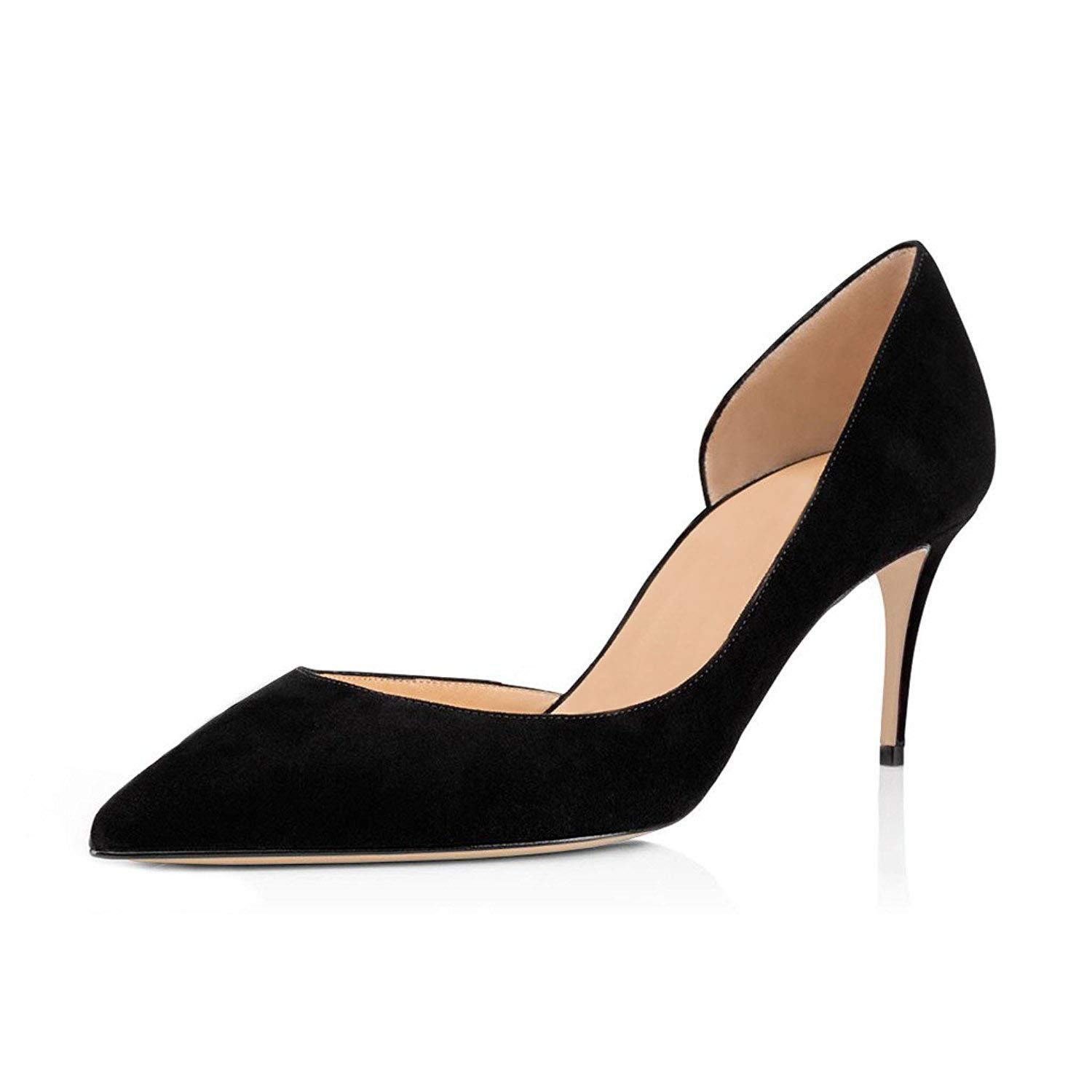 Sexy Women's D'Orsay Pumps - Pointed Toe Stiletto High Heel Dress Shoes | Slip On Comfort for Parties, Weddings & Office Wear | Elegant Women's Formal Heels