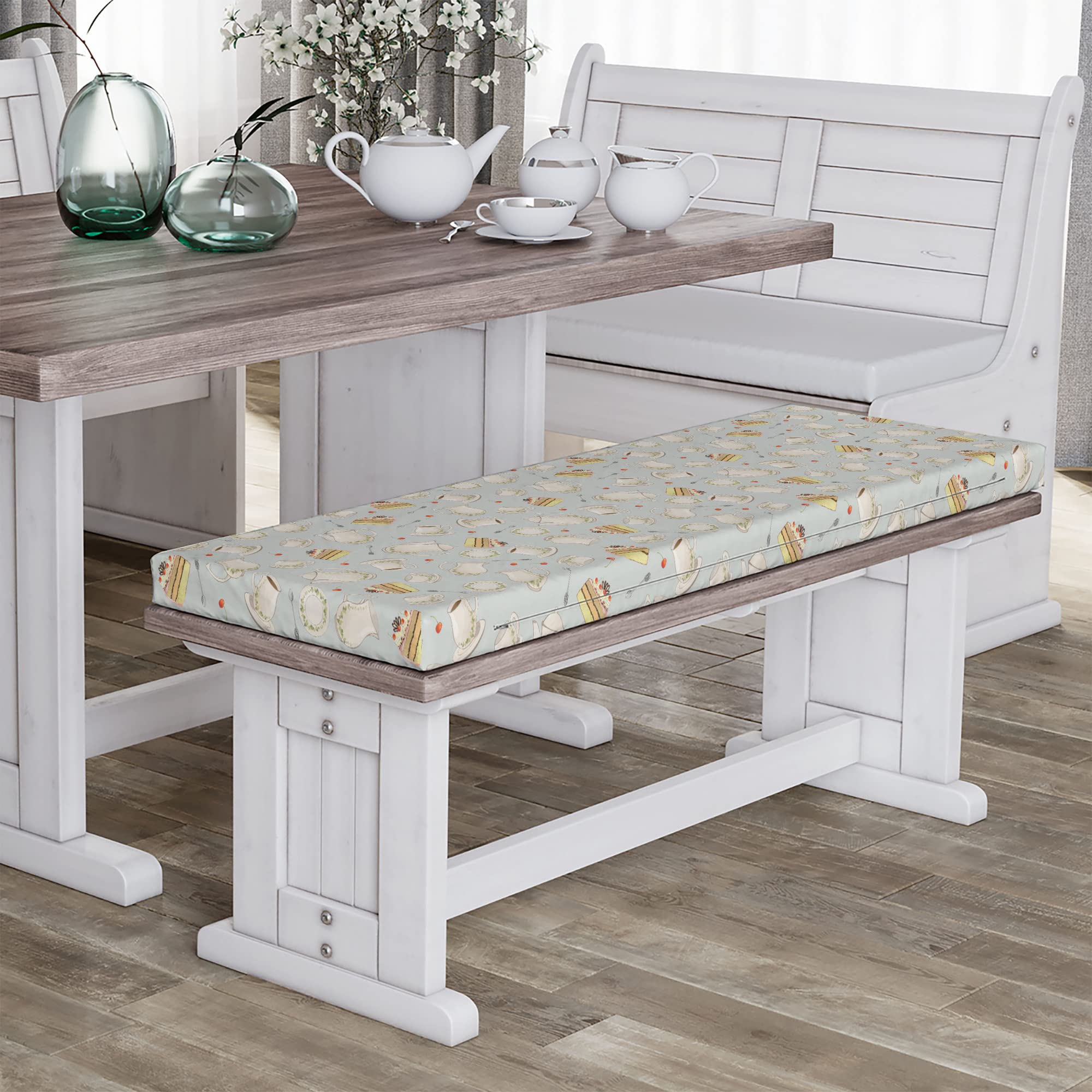 Ambesonne Tea Party Bench Cushion - Standard Size 45