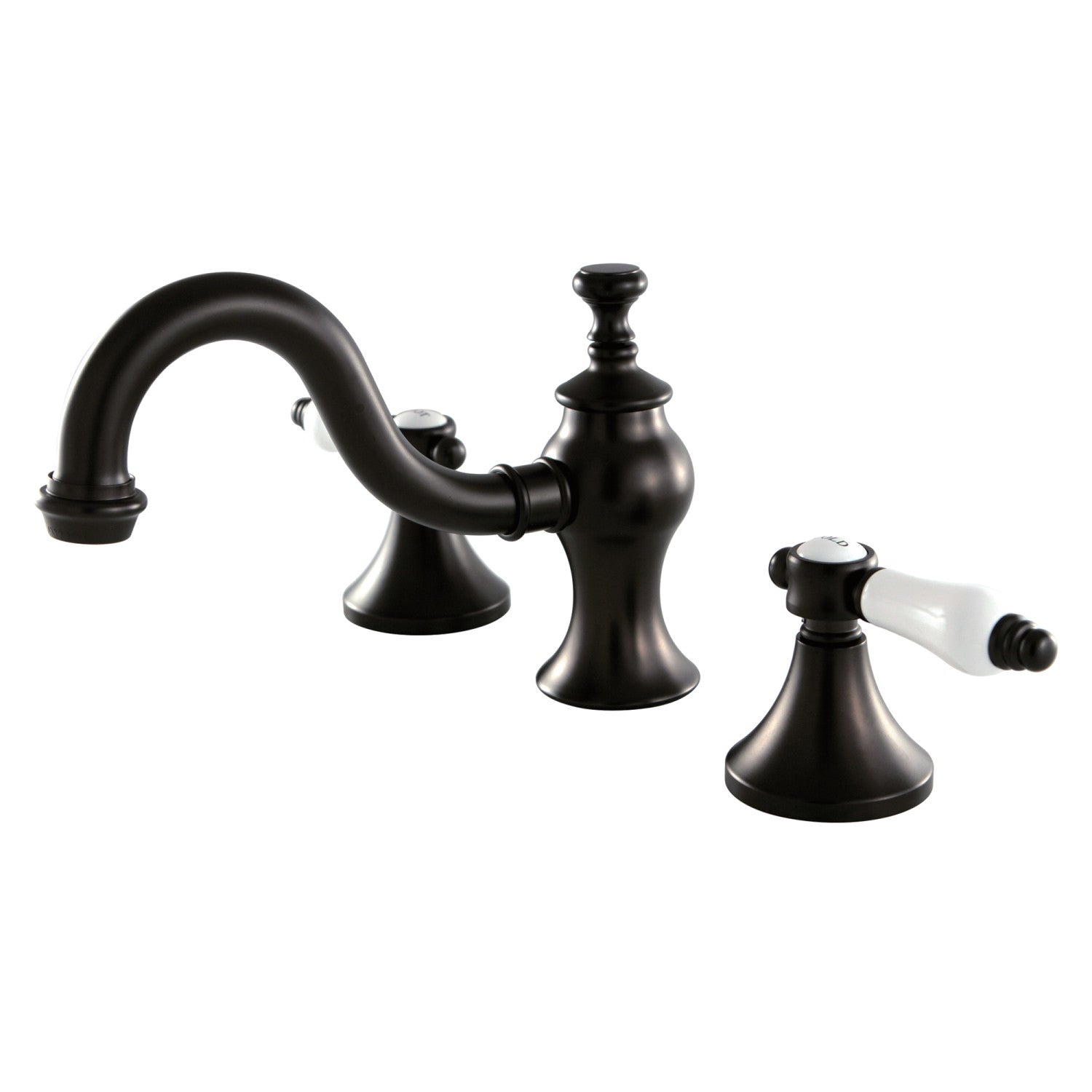 Bel Air KC7165BPL Oil Rubbed Bronze Widespread Bathroom Faucet - Two Handle 3 Hole Deck Mount with Brass Pop Up Drain - Perfect for Modern Bathroom Vanities and Powder Rooms