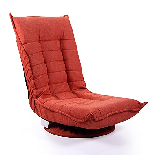 360° Swivel Reclining Folding Floor Gaming Chair - 4 Adjustable Positions with Tufted Cushions for Home, Office, Lounging & Reading | Perfect for Gaming, Meditation & Small Space Living (Orange)