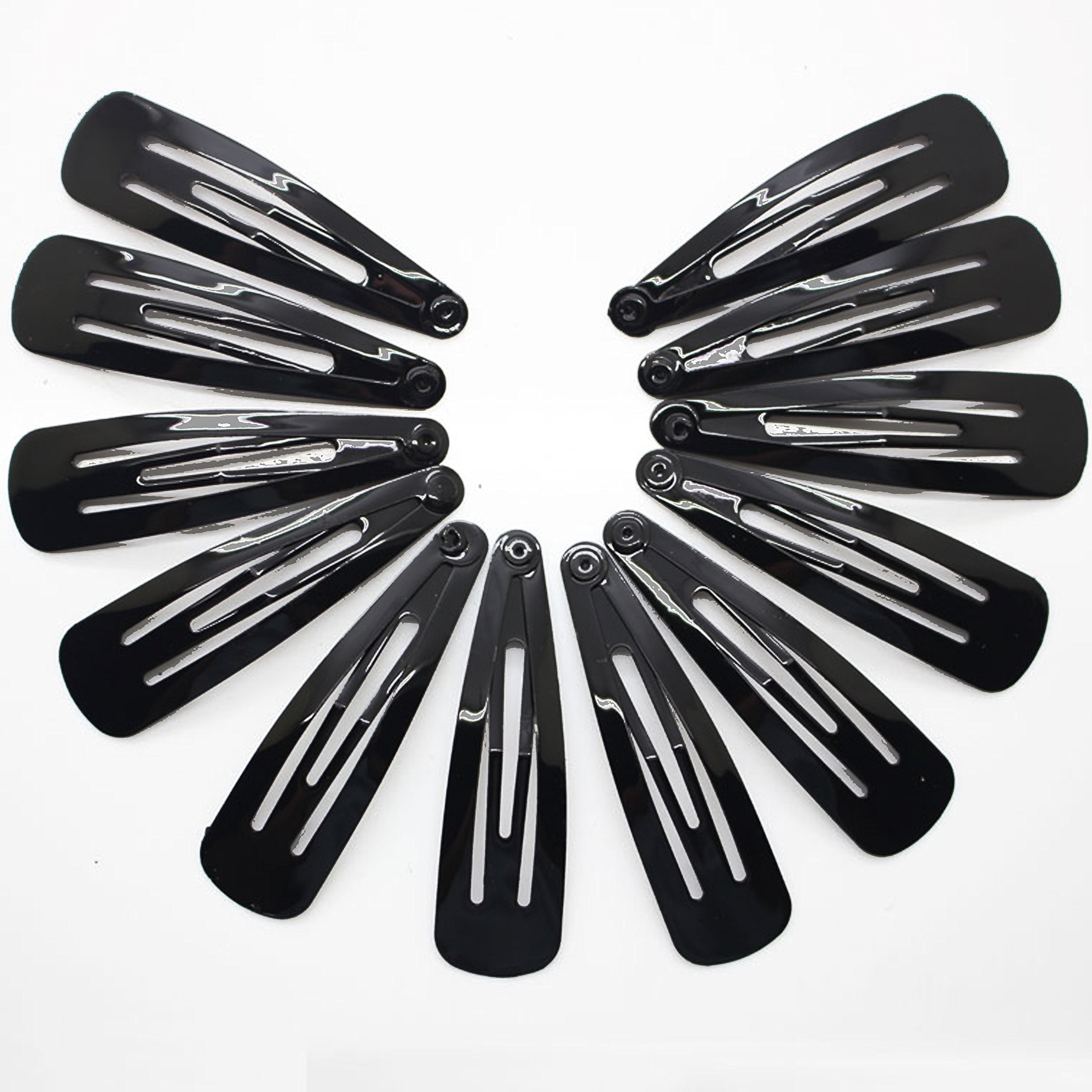 12-Piece Metal Black Snap Hair Clips for Girls, Toddlers, Kids & Women - Hair Accessories for School, Parties & Everyday Styling