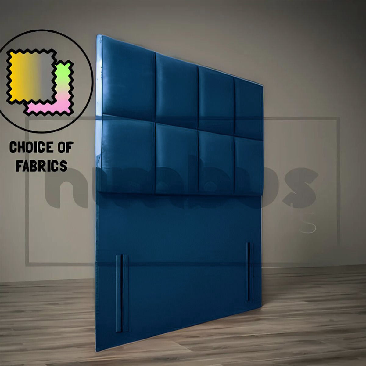 8 Square Floor Standing Headboard - Modern Upholstered Bed Frame Headboard for Bedroom Decor - Perfect for Master Bedroom, Guest Room & Apartment