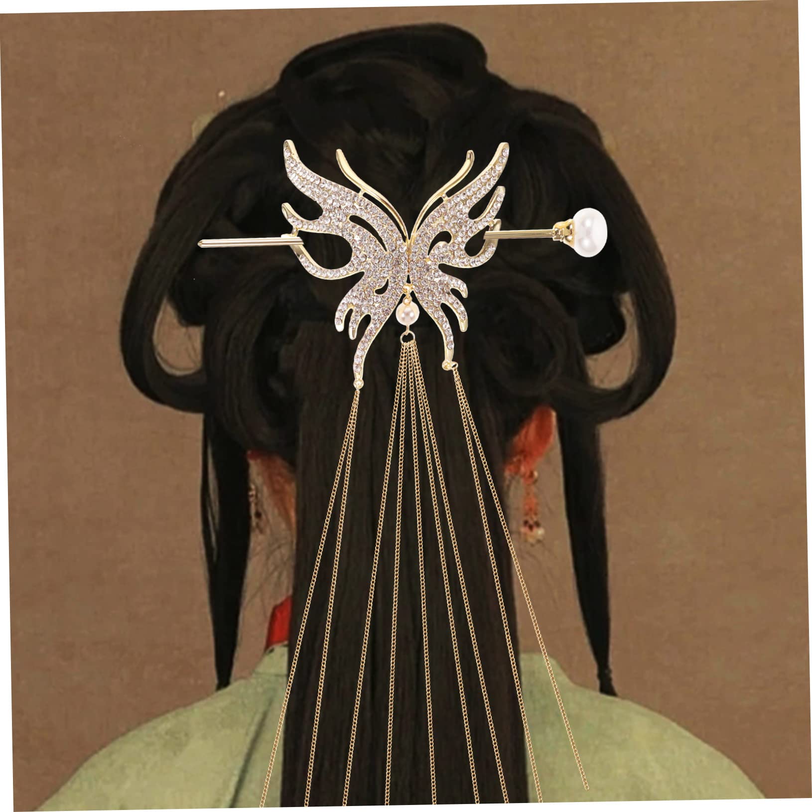 FOMIYES Butterfly Hair Stick for Women - Pearl Hair Pin, Chignon Hair Accessories for Girls & Women | Perfect for Weddings, Parties & Everyday Elegance