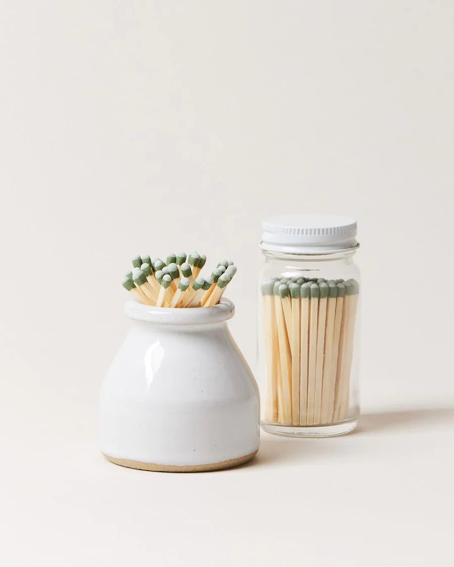 Farmhouse Pottery Milkmaid Match Striker - Vintage Style Ceramic Match Holder for Fireplace, Candles & Kitchen - Rustic Home Decor & Practical Matchstick Dispenser