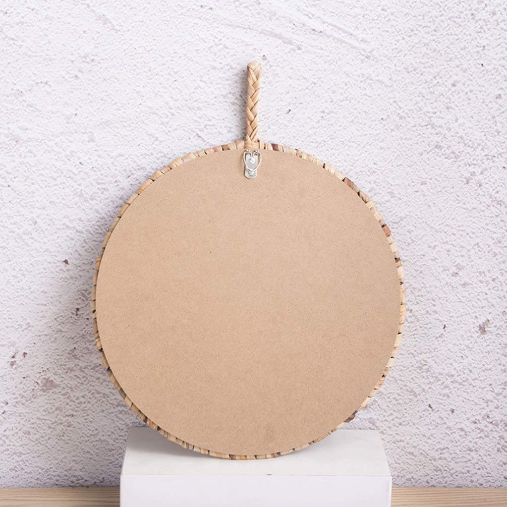 Hemoton Rattan Hanging Mirror - Handwoven Woven Wall Mirror for Dressing, Makeup & Home Decor - Boho Chic Bathroom, Bedroom & Vanity Mirror for Photography & Wall Art