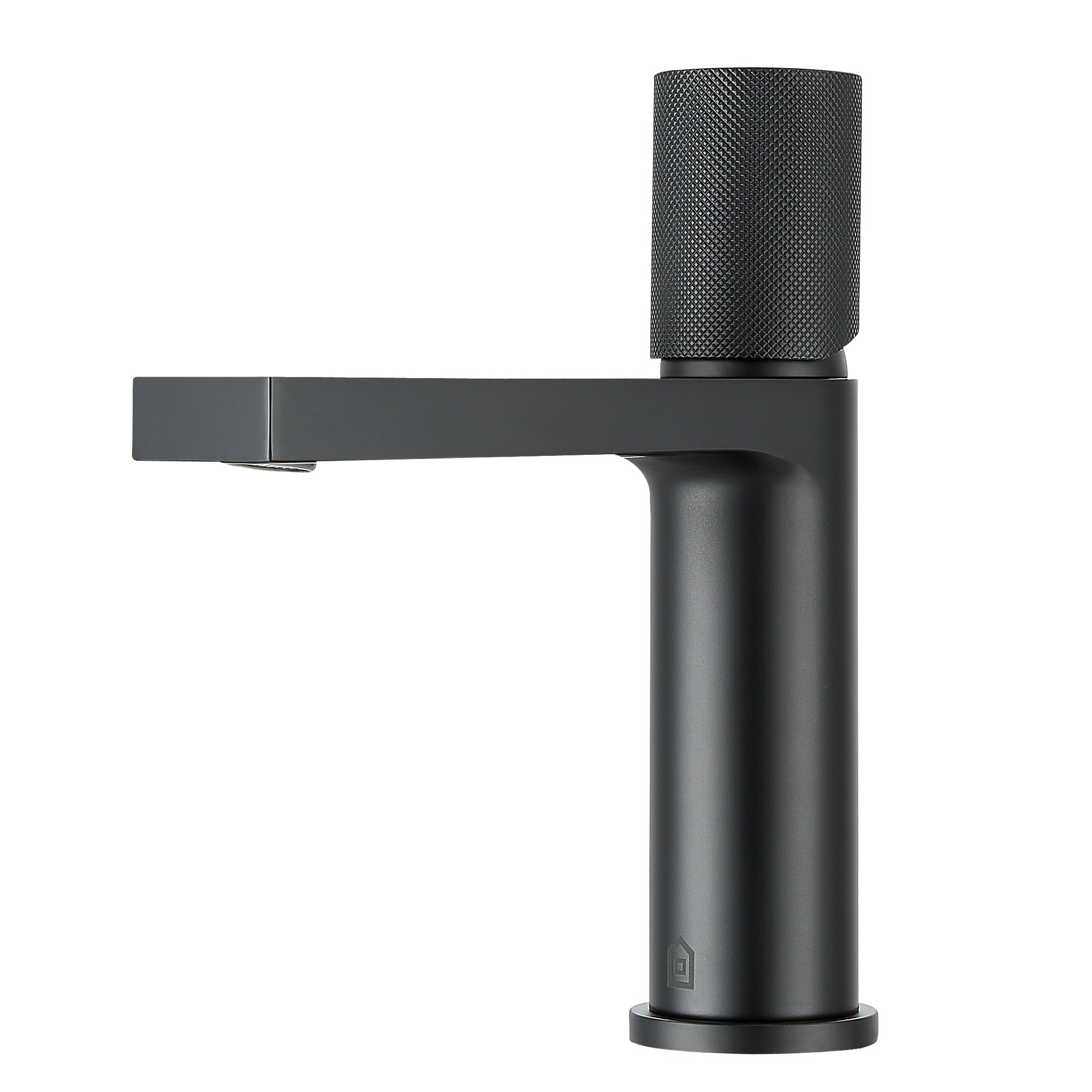 Ancona Isla Matte Black Single Handle Bathroom Faucet - Modern Waterfall Spout for Sink Vanity, Powder Room & Guest Bath Decor