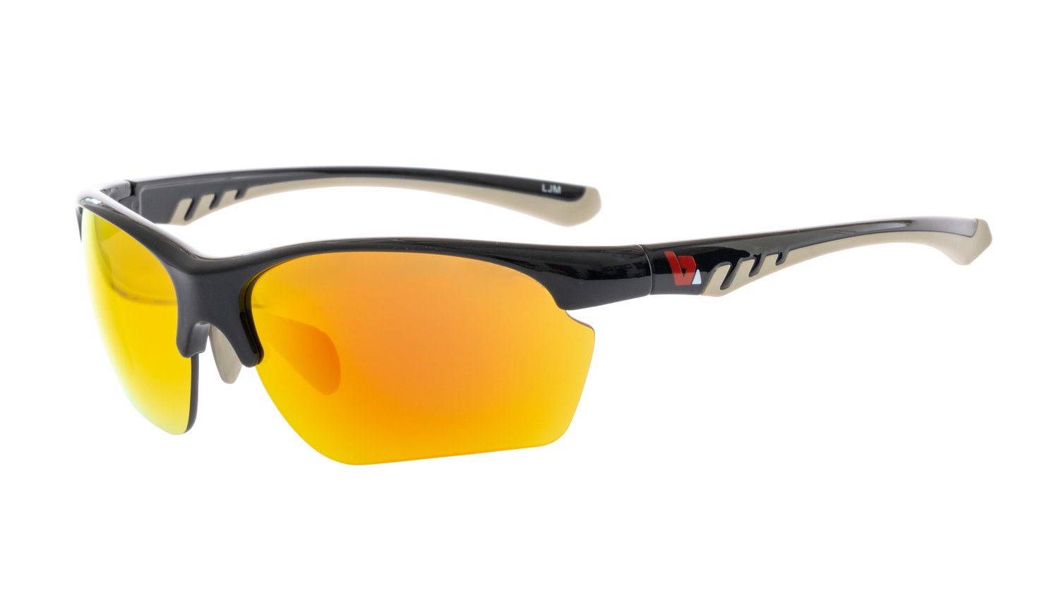Gloss Black Grey-Orange Mirror Lens