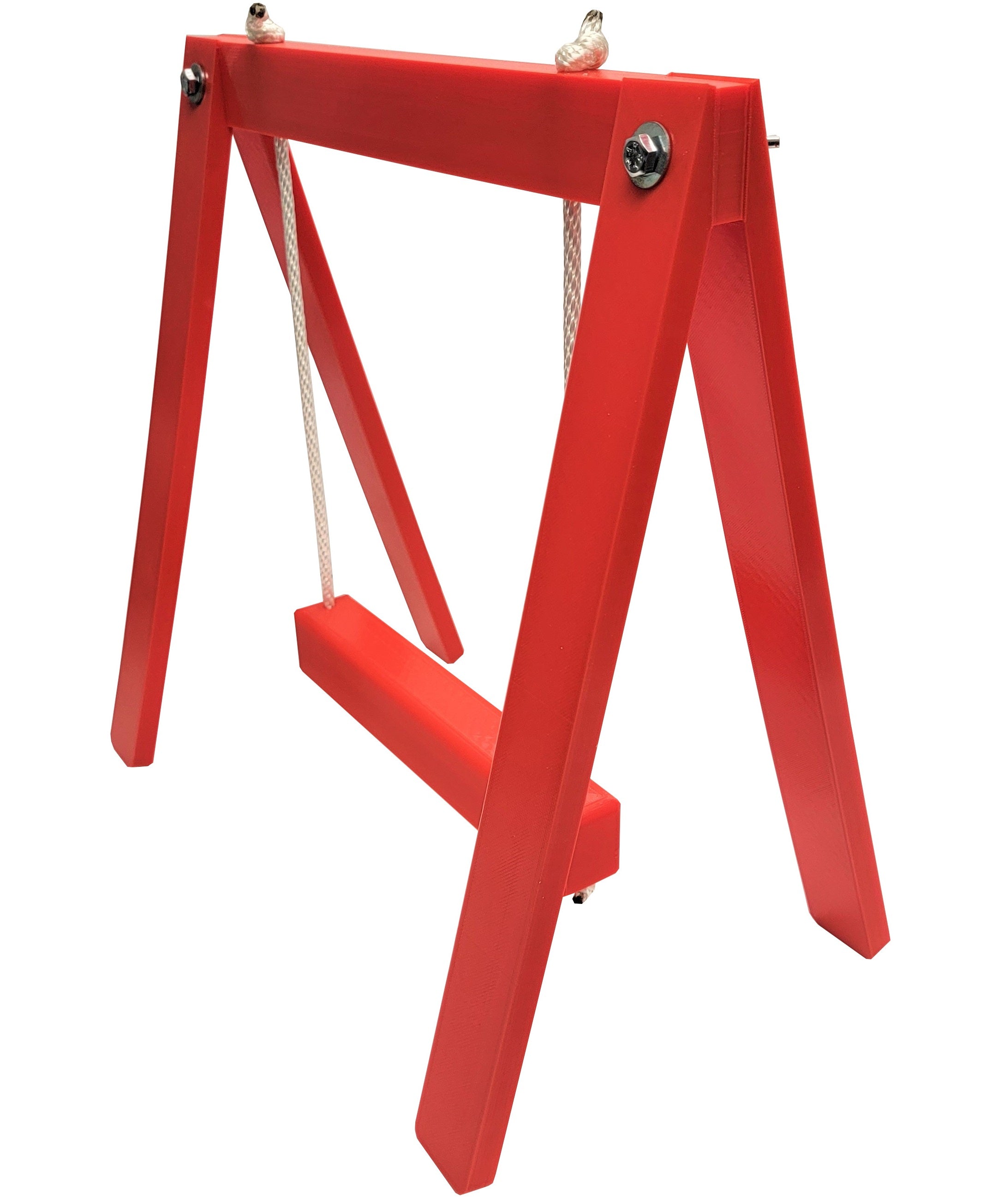 15 Inch Tall Red Chicken Swing Set - Durable Poultry Perch for Hens & Roosters - Perfect for Coops, Backyards & Farm Use