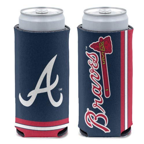 Wincraft MLB Atlanta Braves Slim Can Cooler - Officially Licensed, Team Colors, One Size - Perfect for Baseball Games, Tailgating & Outdoor Parties