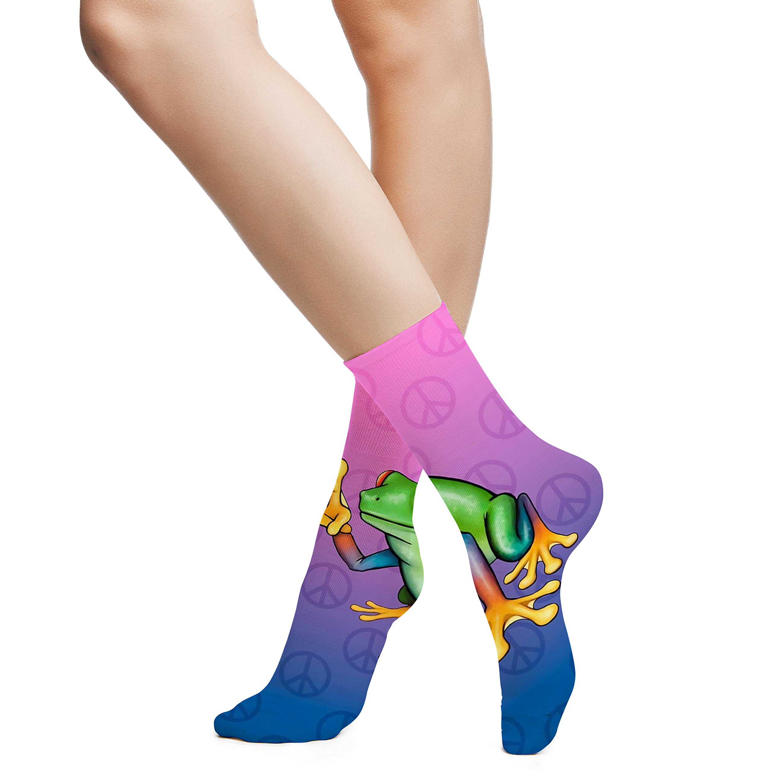 Funky Colorful Cushion Sport Socks - Athletic Cushioned Running Performance Crew Socks for Men & Women - Perfect for Jogging, Gym Workouts & Everyday Comfort