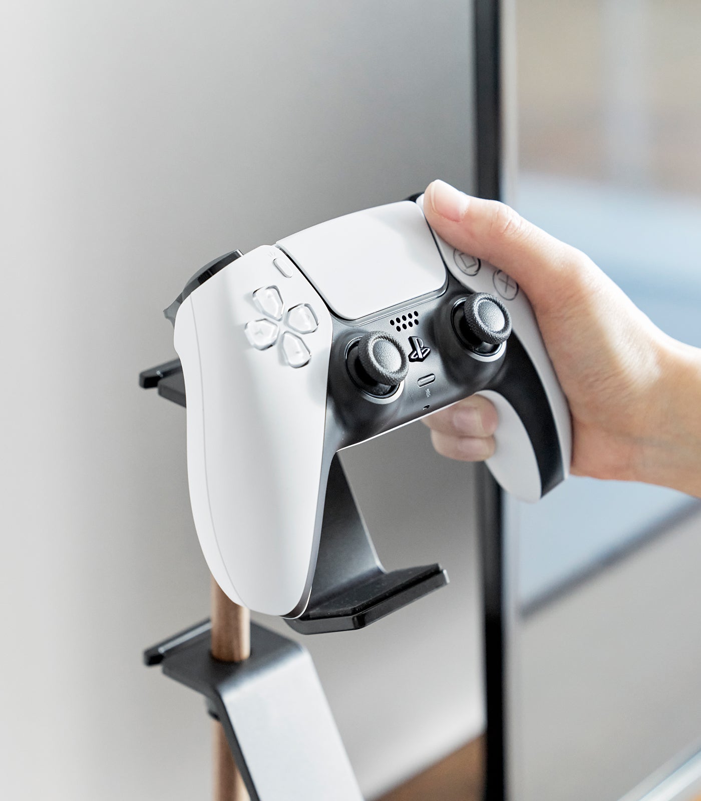 Premium Steel & Wood Controller Stand - Durable Gaming Accessory for PS5, Xbox, Switch - Perfect for Organized Gaming Setup & Display