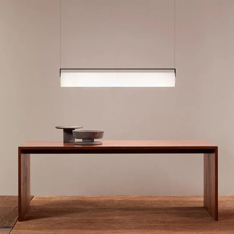 Modern White Rectangular Acrylic Tube Pendant Light - Minimalist Ceiling Fixture for Kitchen Island, Dining Room & Bedroom Lighting