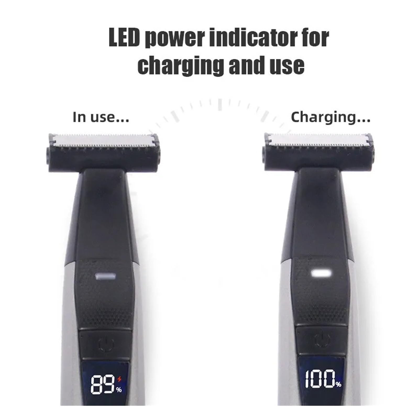 Electric Razor for Men & Women - USB Rechargeable Full Body Trimmer with T-Blade & LED Display - Portable Wet/Dry Shaver for Face, Legs, Bikini & Body Grooming - Washable Waterproof Design (Regular Model)