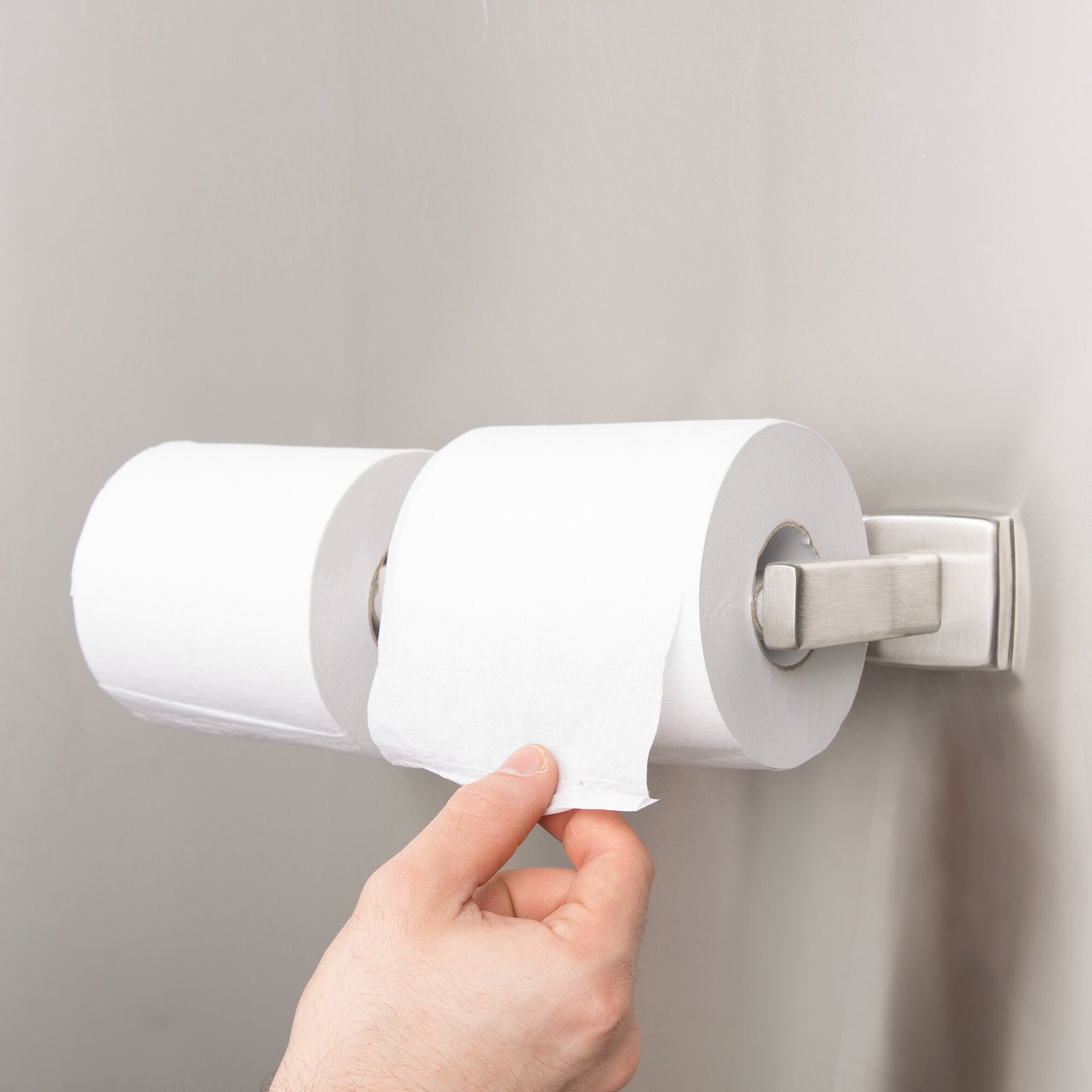 Bobrick B686 Dual Roll Surface Mounted Toilet Paper Dispenser - Heavy Duty Commercial Bathroom Tissue Holder for Restrooms, Offices, and Public Spaces