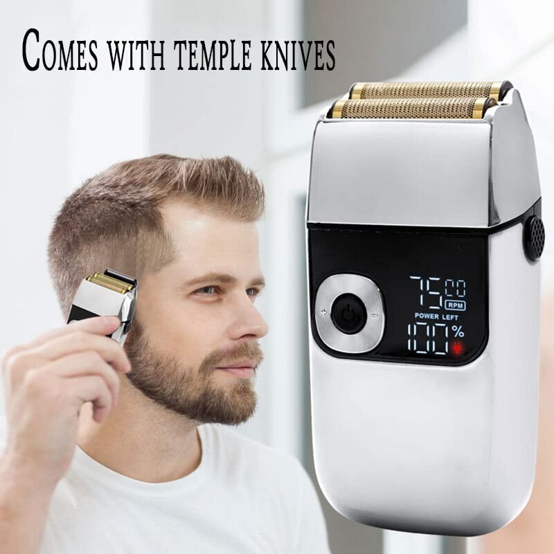 Men's Electric Razor - Rechargeable Wet/Dry Shaver with 3 Speed Settings, Metal Housing for Bald Head & Beard Trimming - Perfect for Travel, Gym & Daily Grooming