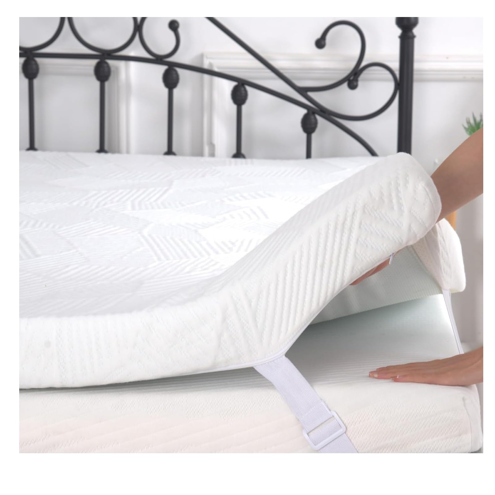 3 Inch Full Size Memory Foam Mattress Topper with Cooling Gel - CertiPUR-US & Oeko-Tex Certified, Soft & Breathable for Pain Relief - Removable Washable Cover - Perfect for Hot Sleepers & Back Pain Sufferers