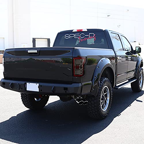 Spec-D Tuning Red Smoke LED Tail Lights with Light Bar - Compatible with 2018-2020 Ford F-150 (Left & Right Pair) - Enhanced Style & Visibility for Night Driving & Custom Truck Builds