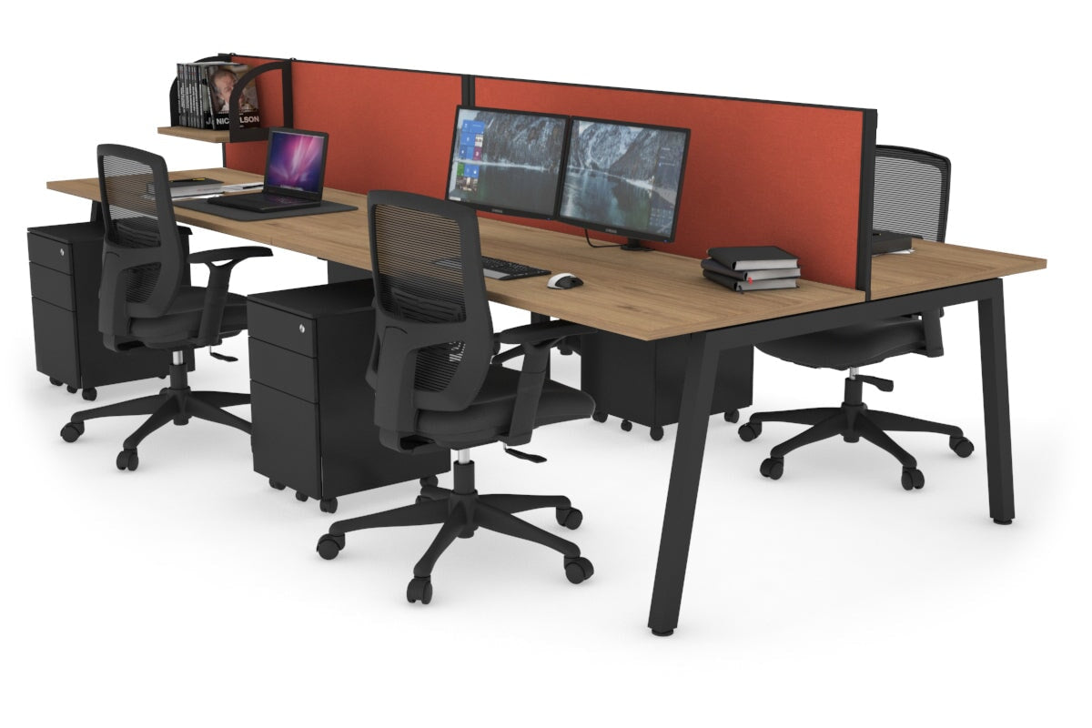 Quadro 4-Person Office Workstation Desk - 1600L x 700W Dimensions - Perfect for Team Collaboration, Open Office Spaces & Shared Workstations
