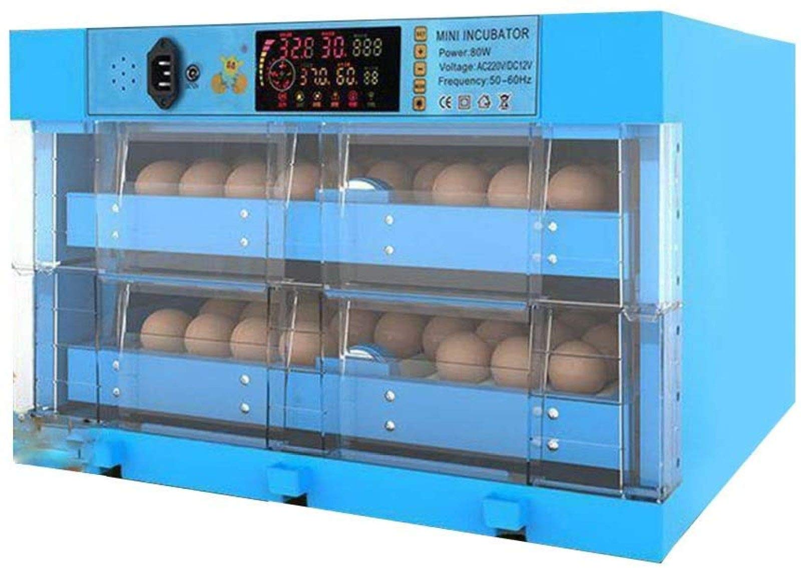 AJLDN 128 Egg Fully Automatic Poultry Incubator with LED Candler, Auto Egg Turner & Temperature Control - Perfect for Hatching Chicken, Duck, Quail and Bird Eggs at Home or Farm